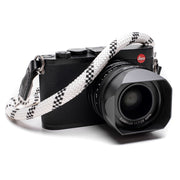 Correa Leica de cuerda, blanca y negra, 100 cm, estilo llavero