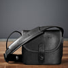 Oberwerth Bayreuth Small Leather Photo Bag - 'Stealth' Edition - Black with Red Lining