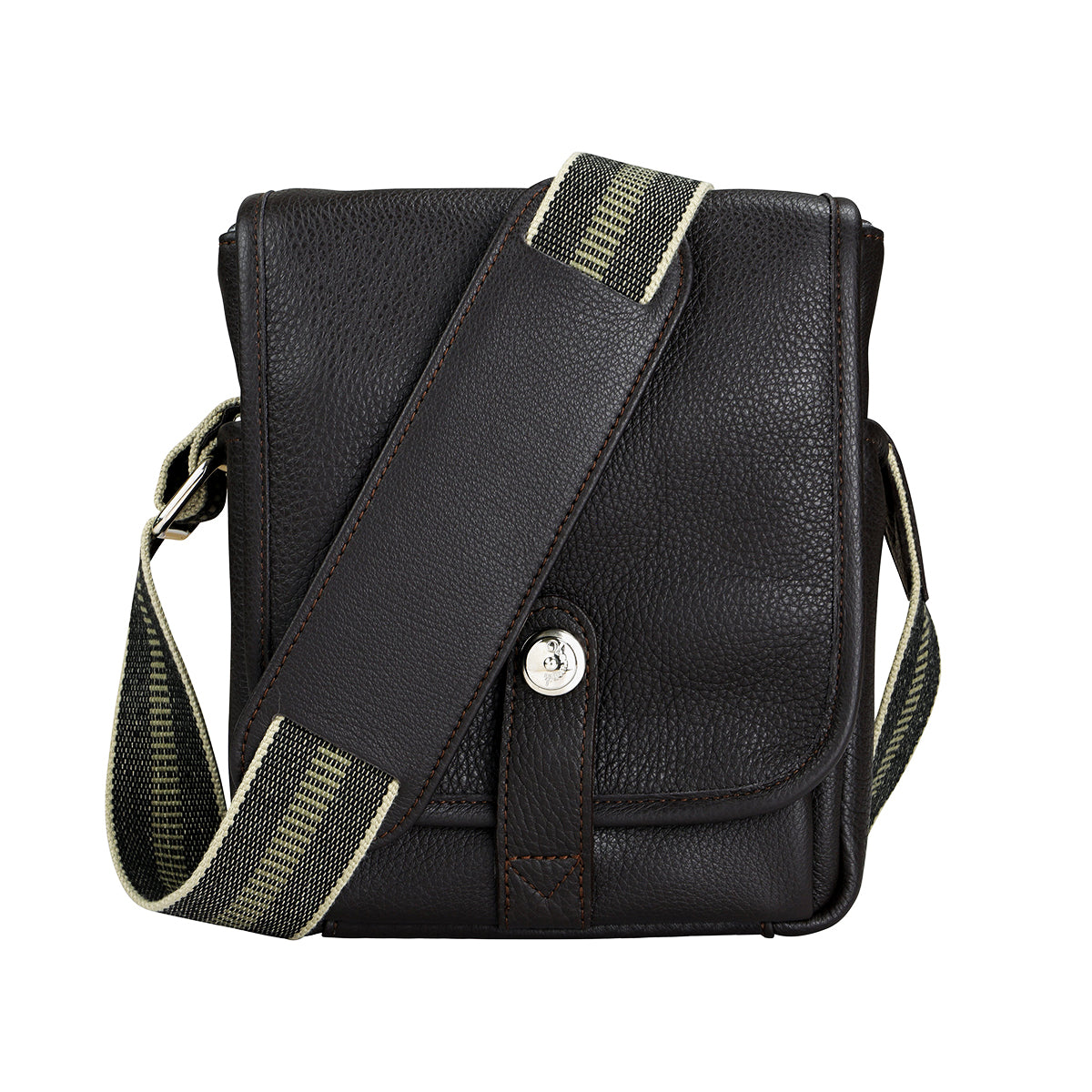 Tumbled-leather camera case with shoulder strap
